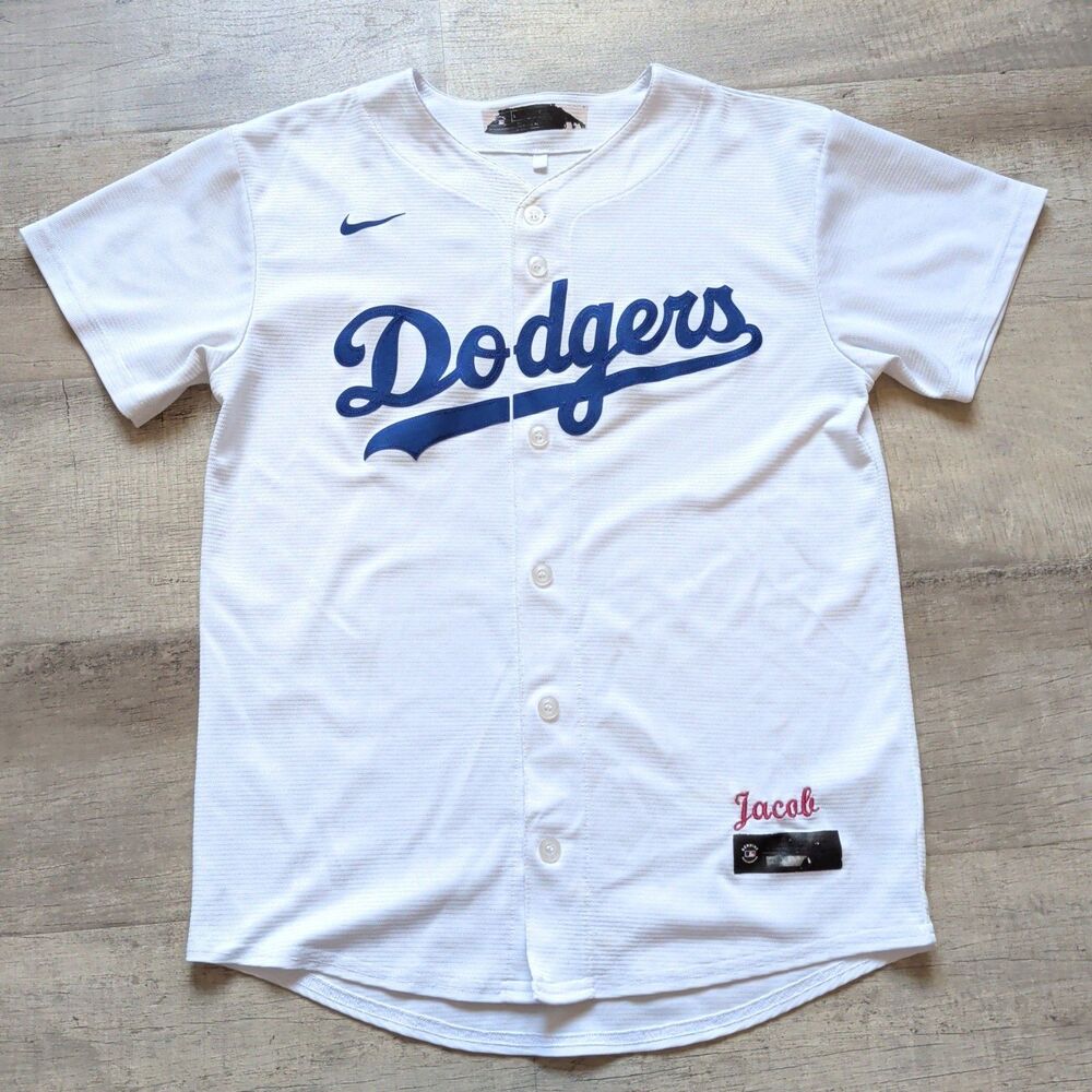 Los Angeles Dodgers MLB NIKE Home White Baseball Jersey Men's L